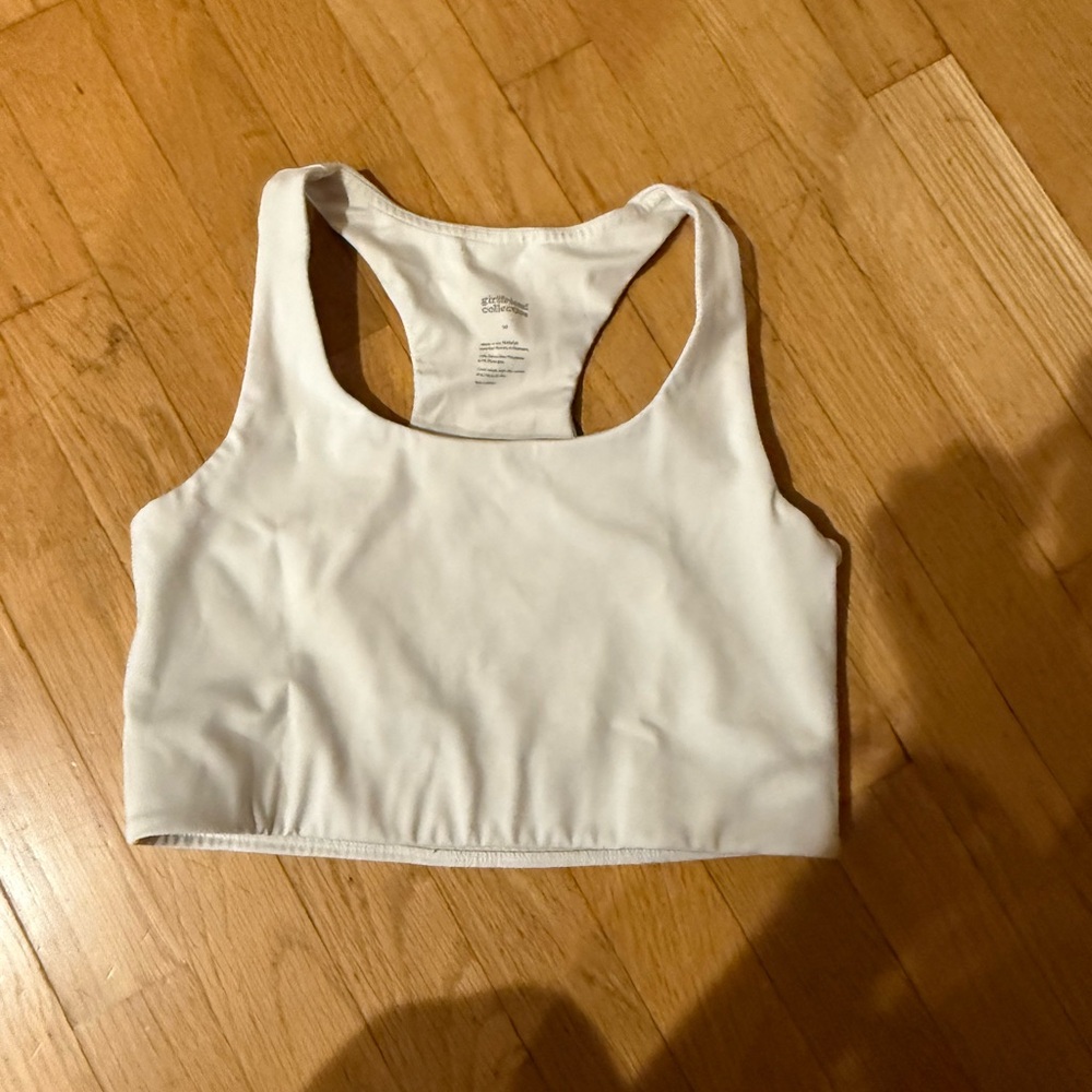Girlfriend Collective White Racerback Sports Bra